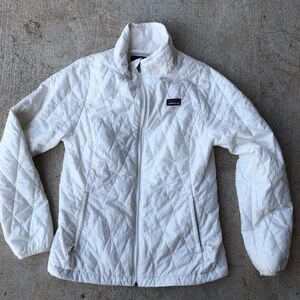 COPY - Patagonia Nano Puff Jacket white Puffer Zip Up Girls Size 12 large 10